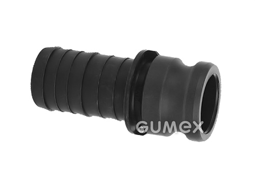 KAMLOK vsuvka DN20, tŕň na hadicu 13mm, 8,5bar, polypropylén, -20°C/+70°C, čierna